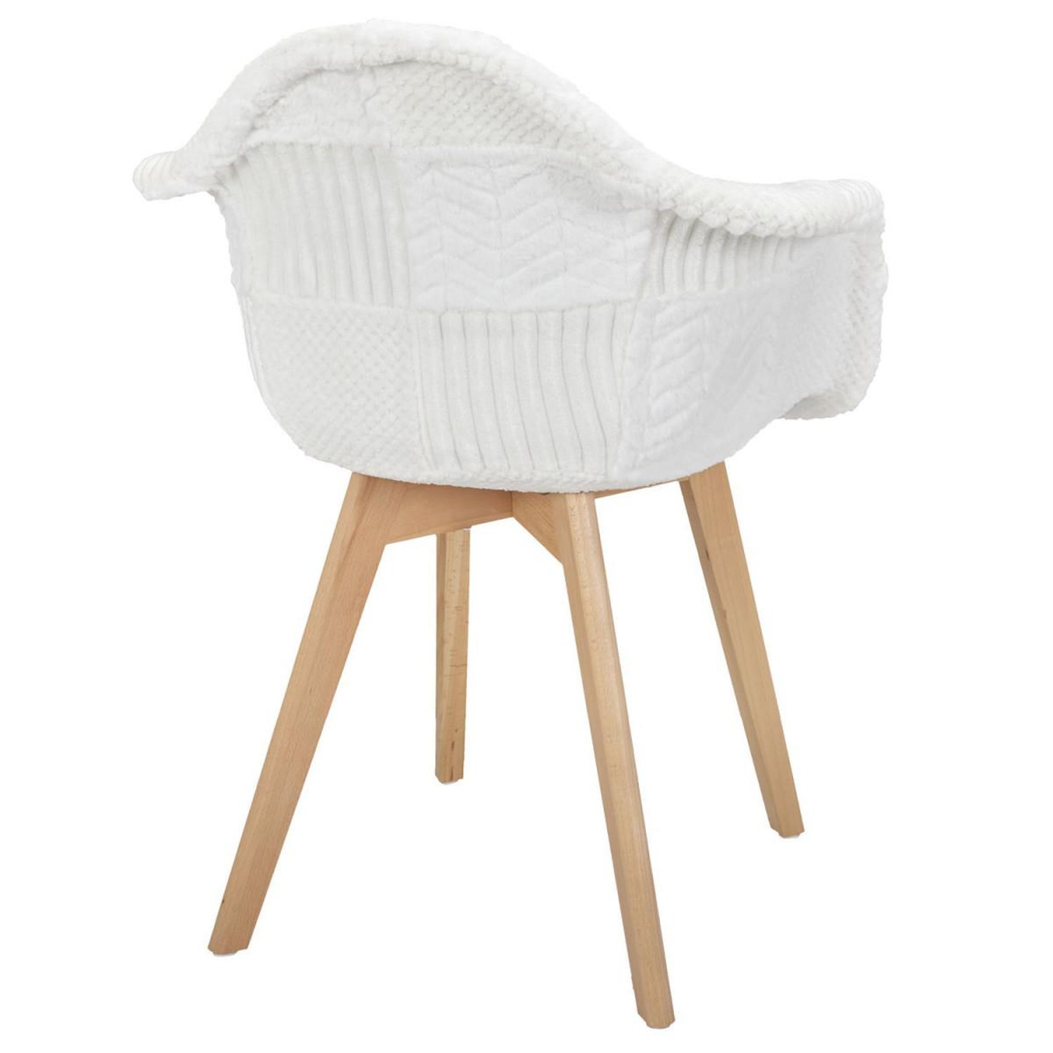 Voir la diapositive 6 : The Home Deco Factory Lot de 2 chaises scandinaves design  patchwork  85cm blanc