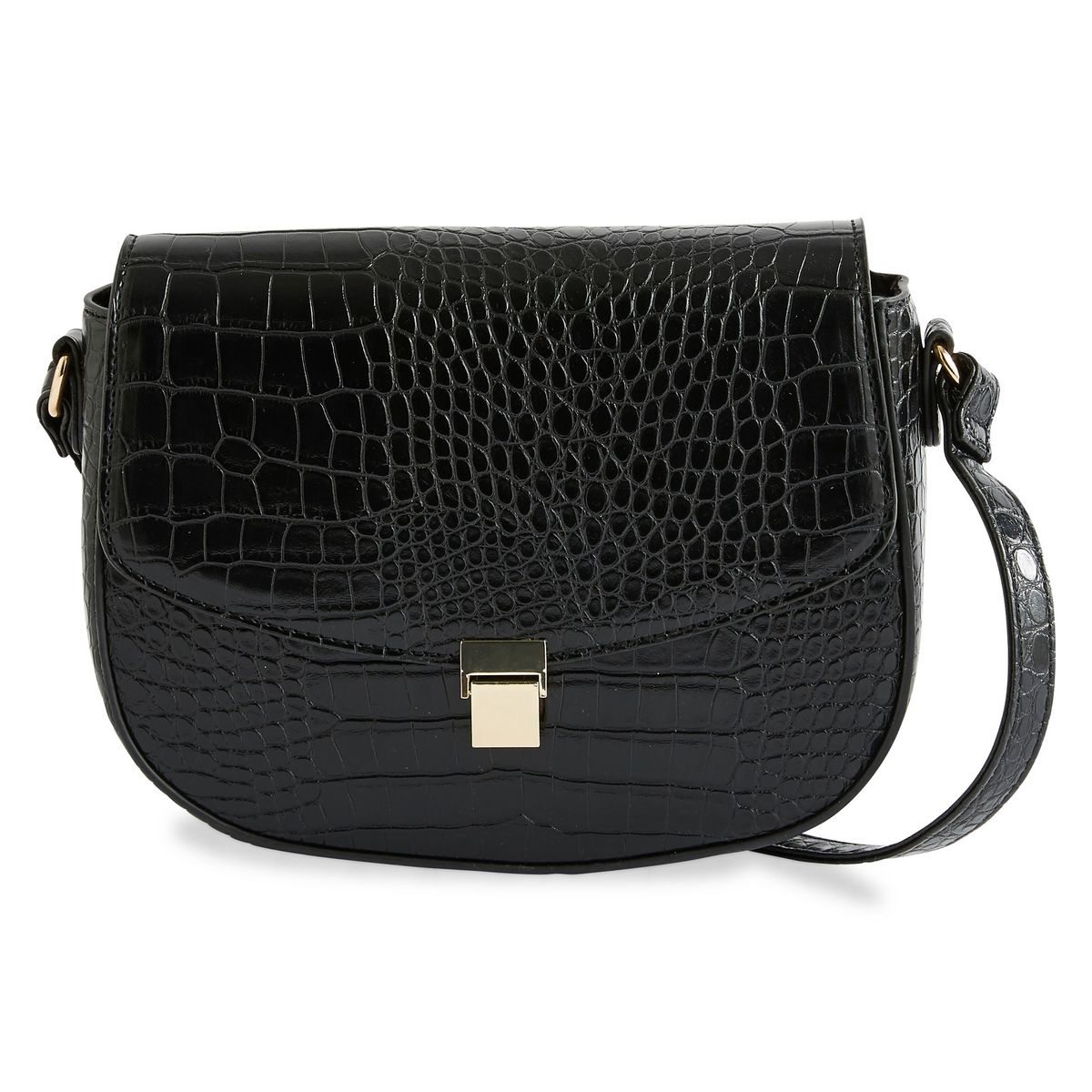 INEXTENSO Sac à main saddle noir femme