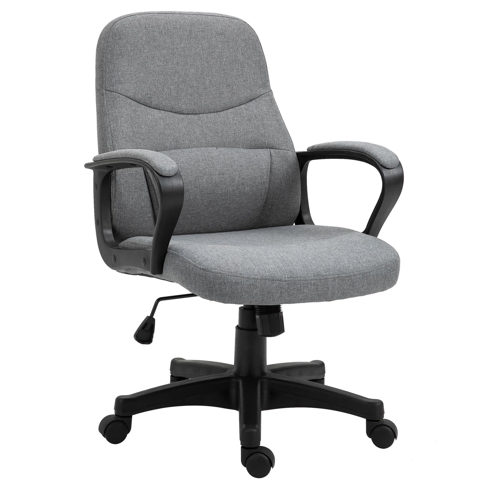Voir la diapositive 1 : VINSETTO Vinsetto Chaise de bureau fauteuil bureau massant pivotant hauteur réglable tissu lin gris