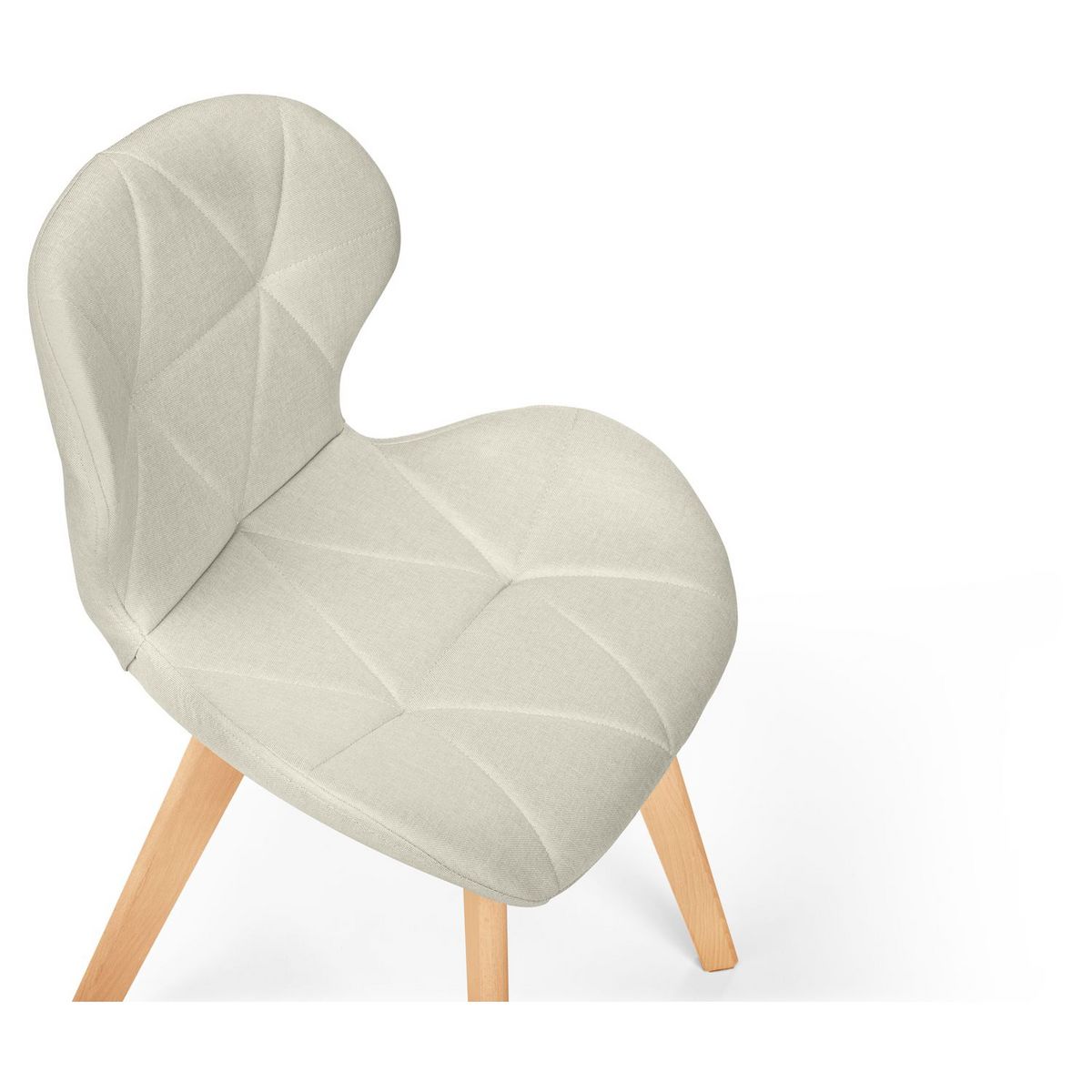 Lot de 4 chaises en tissu style scandinave pieds bois massif GAYA