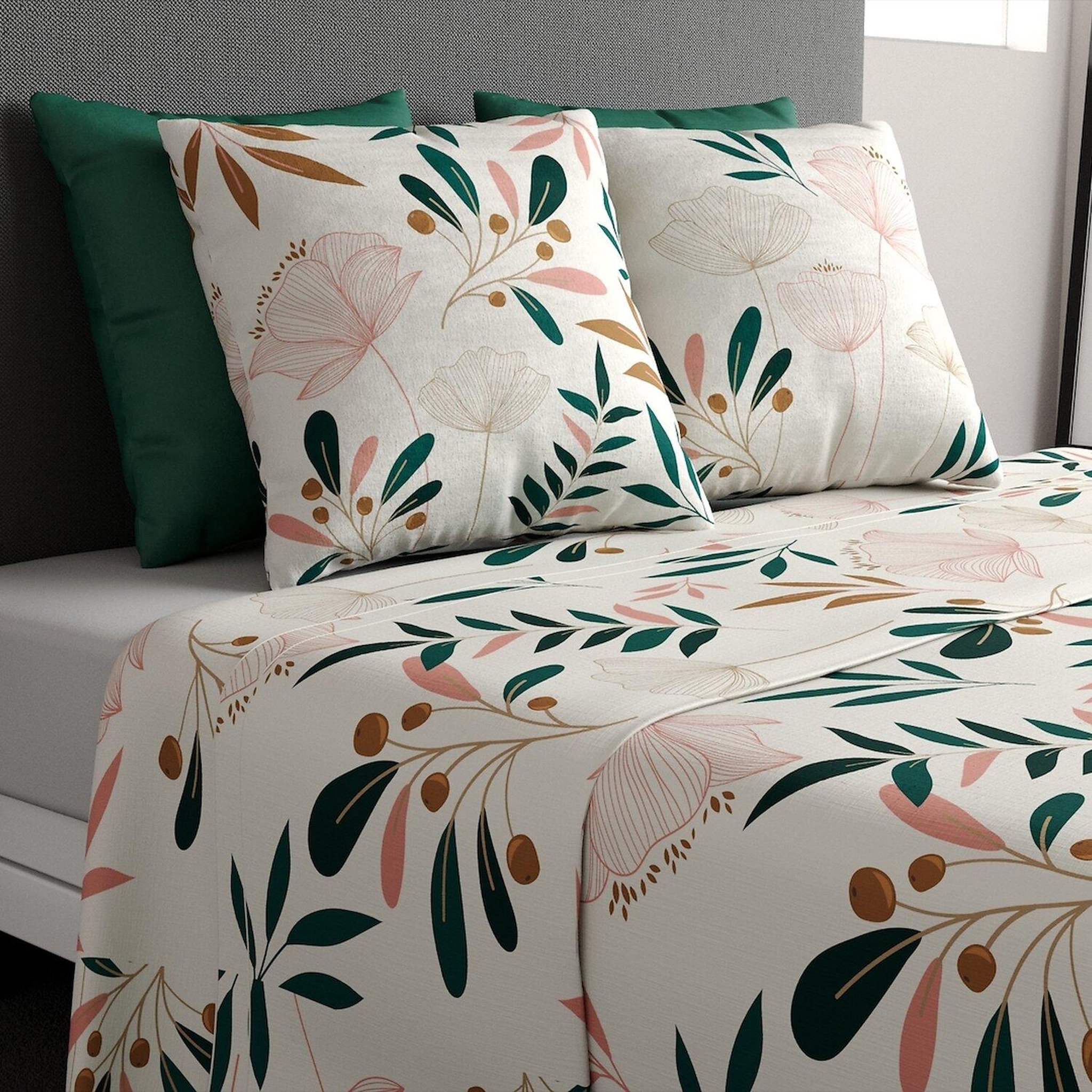 ATELIER DU COTON Parure de drap plat, drap housse 100% coton 57fils-kano. Coloris disponibles : Beige