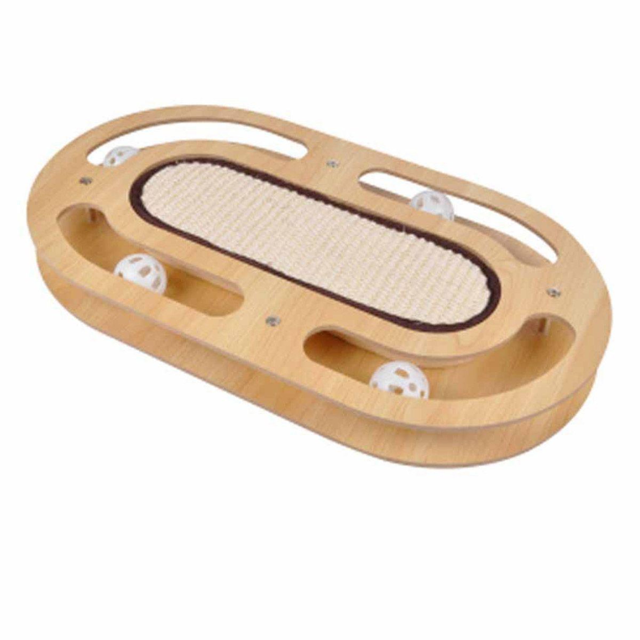 Voir la diapositive 1 : HOMEA Jeu Interactif pour Chat  Griffoir & Tunnel  45cm Naturel