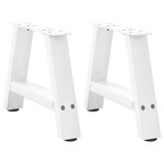 VIDAXL Pieds de table basse forme de A 2 pcs blanc 30x(30-31) cm acier