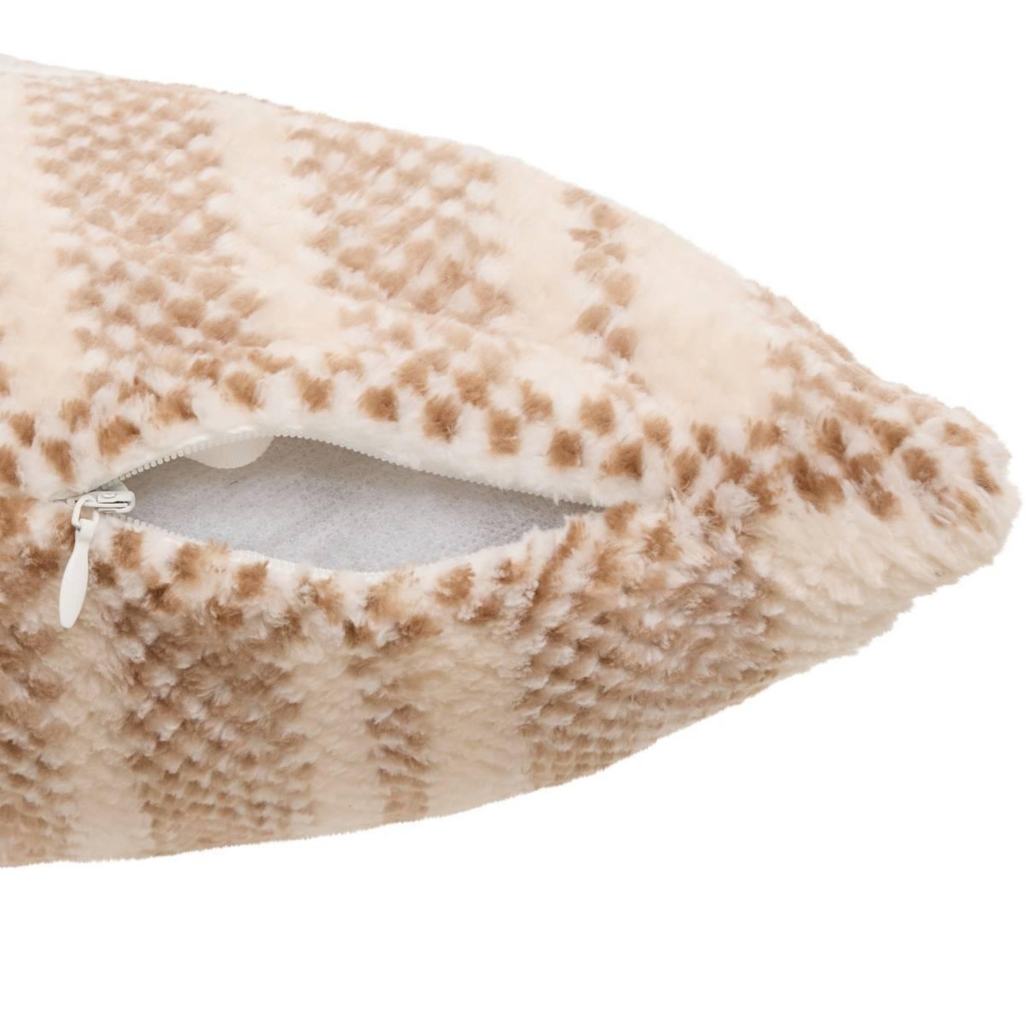 Voir la diapositive 3 : ATMOSPHERA Coussin jacquard en flanelle  lary  40x40cm beige lin