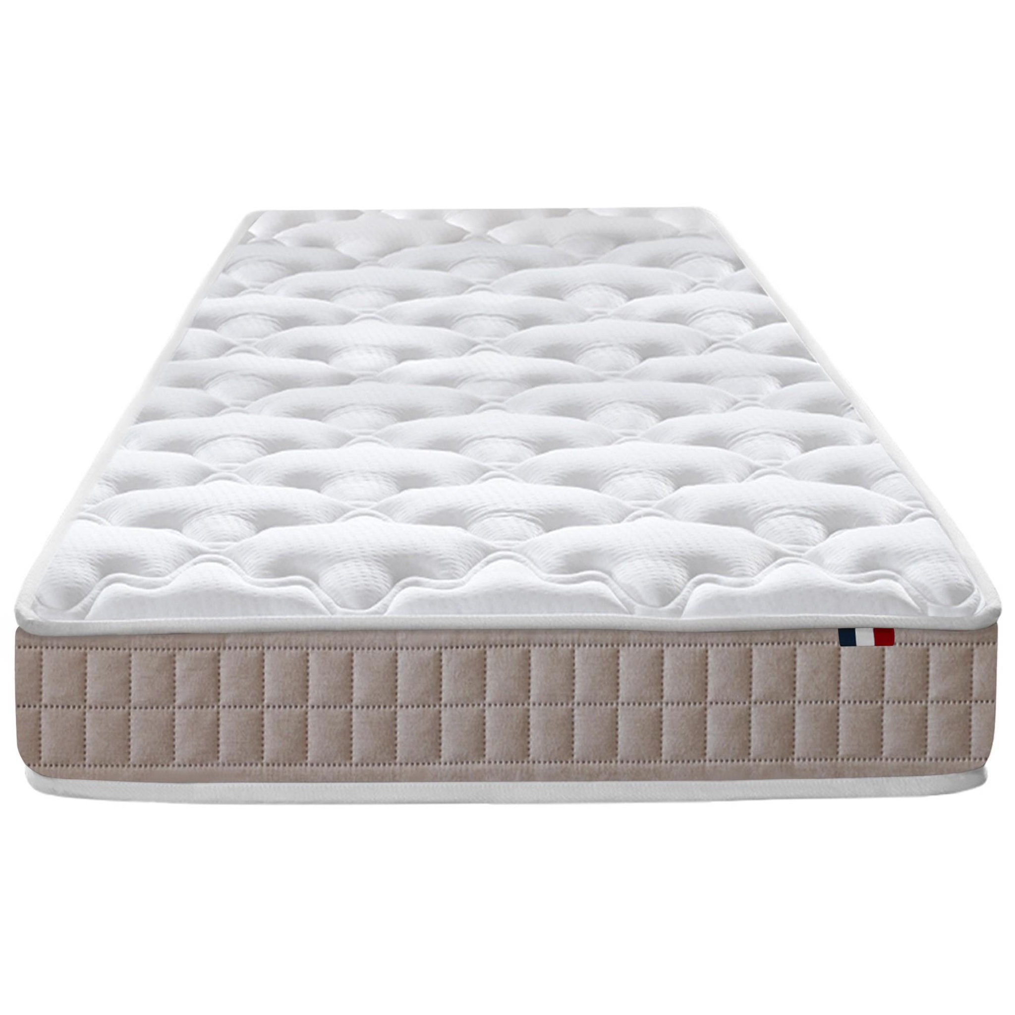 IDLITERIE Matelas latex 3 zones PURE - soutien ferme, Made in France. Coloris disponibles : Blanc