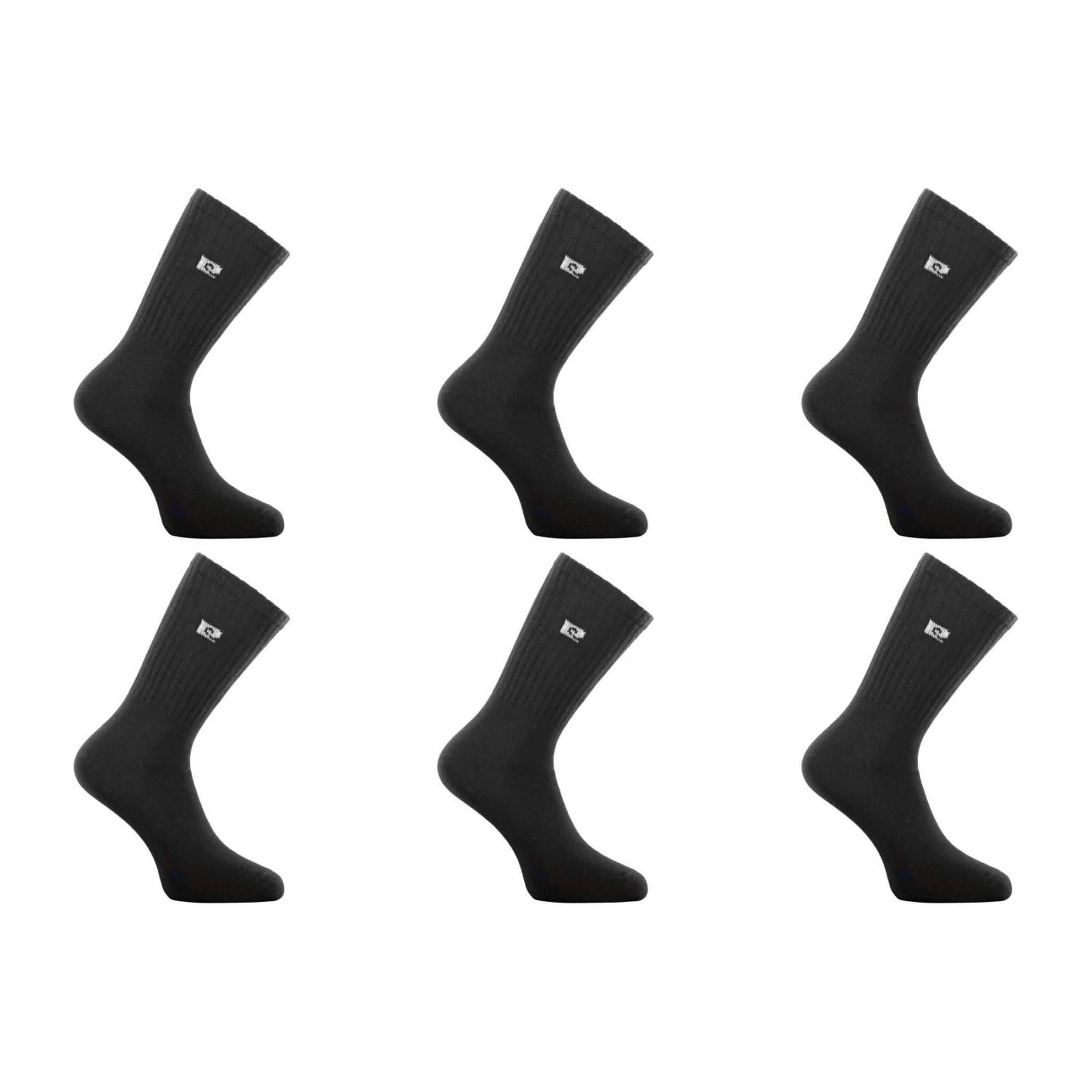 Voir la diapositive 1 : PIERRE CARDIN Lot de 6 paires de tennis homme uni logo noir 120 aiguilles spugna