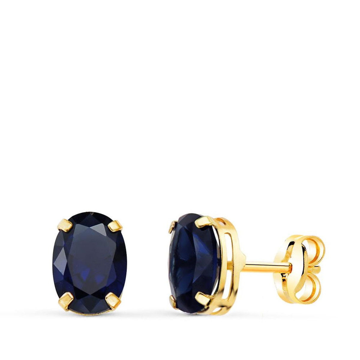 L'ATELIER D'AZUR Boucles d'Oreilles Or 18 Carats 750/000 - Zirconiums Bleu Saphir