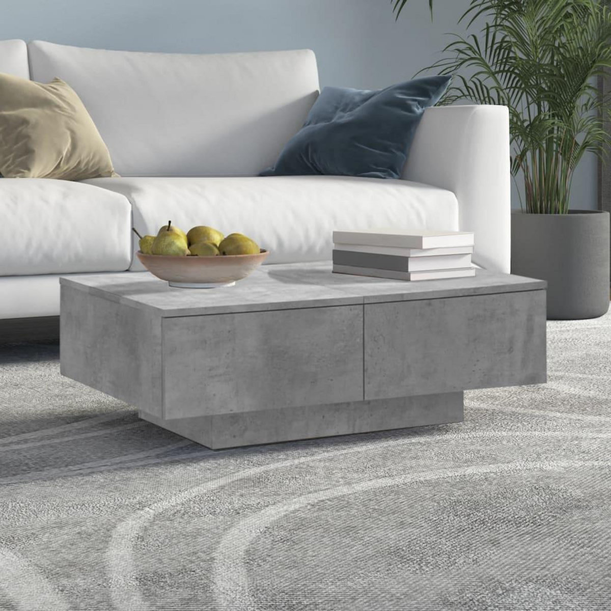 VIDAXL Table basse Gris beton 90x60x31 cm Agglomere
