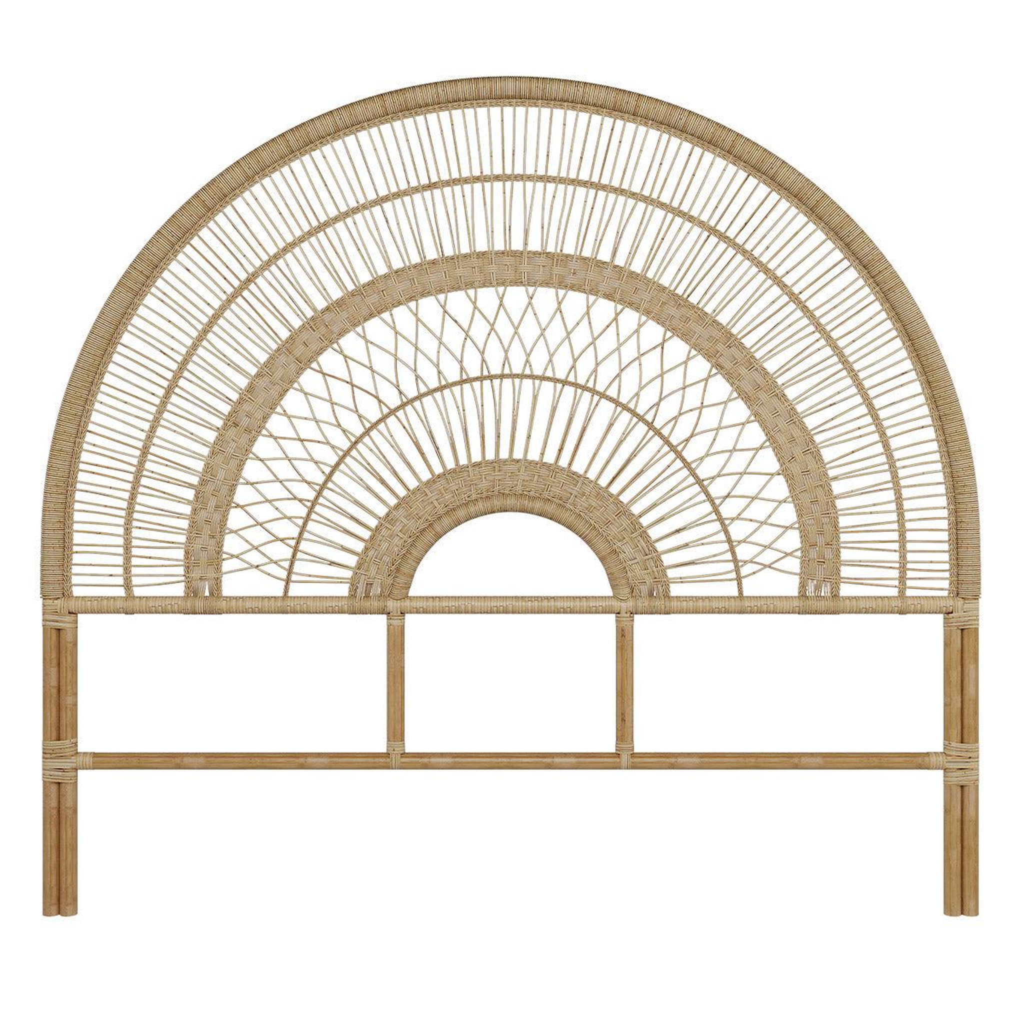 Voir la diapositive 3 : MAISON PAVANE Tête de lit en rotin naturel 140 cm-astéria