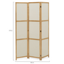 Voir la diapositive 4 : ID MARKET Paravent intérieur bois et tissu beige