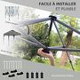 Voir la diapositive 4 : OUTSUNNY Tonnelle barnum automatique pop-up dim. 2,53L x 2,53l x 2,68H m hauteur réglable nombreux accessoires inclus acier oxford gris