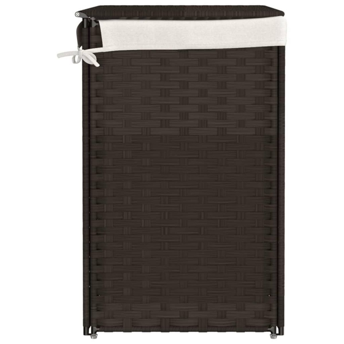 VIDAXL Panier a linge avec 2 sections marron fonce 53x35x57 cm