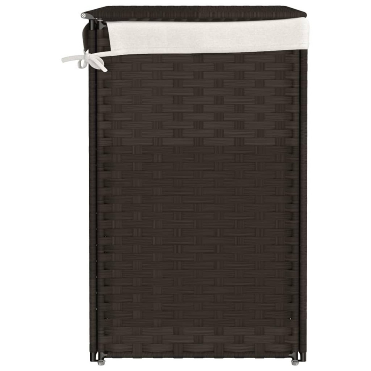 VIDAXL Panier a linge avec 2 sections marron fonce 53x35x57 cm