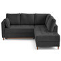 Voir la diapositive 1 : LISA DESIGN Anna - canapé d'angle droit 5 places convertible en velours texturé