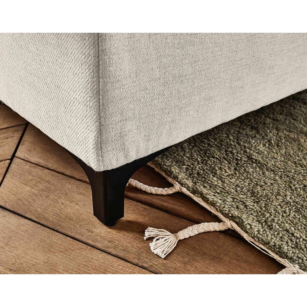 LISA DESIGN Olinda - canapé d'angle gauche - 5 places - convertible avec coffre et têtières réglables - en tissu