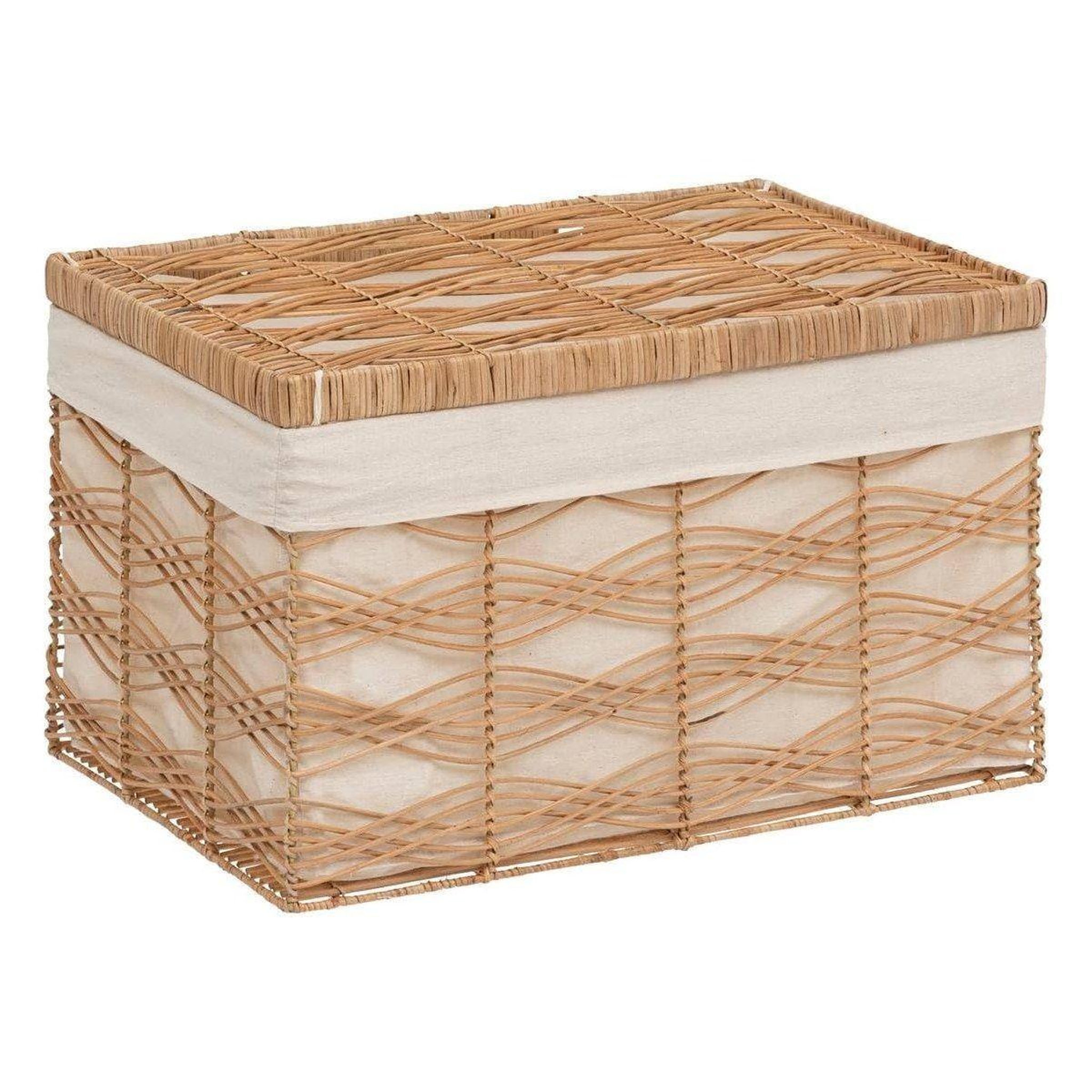 Voir la diapositive 3 : ATMOSPHERA Lot de 3 malles en rotin  rosy  59cm naturel