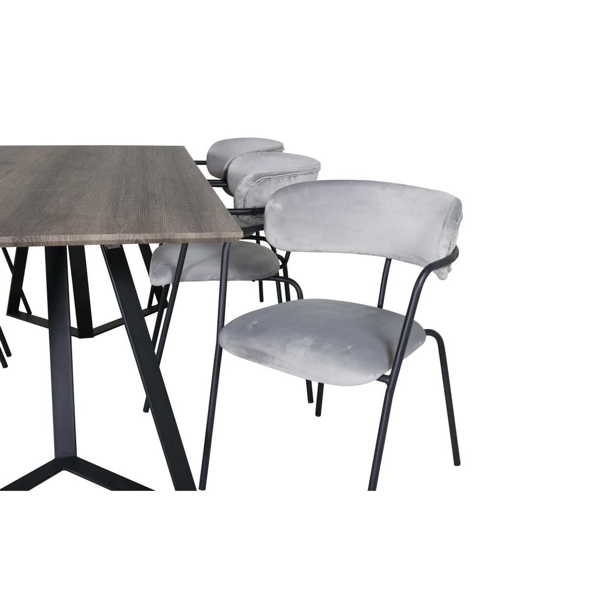 Voir la diapositive 3 : Paris Prix Ensemble table à manger & 6 chaises  marina & arrow  180cm naturel & gris