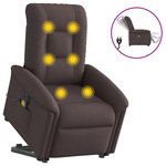 VIDAXL Fauteuil inclinable de massage electrique Marron fonce Tissu