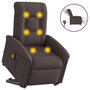 Voir la diapositive 1 : VIDAXL Fauteuil inclinable de massage electrique Marron fonce Tissu