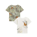 Petit Béguin Lot de 2 t-shirts enfant Olajava. Coloris disponibles : Vert