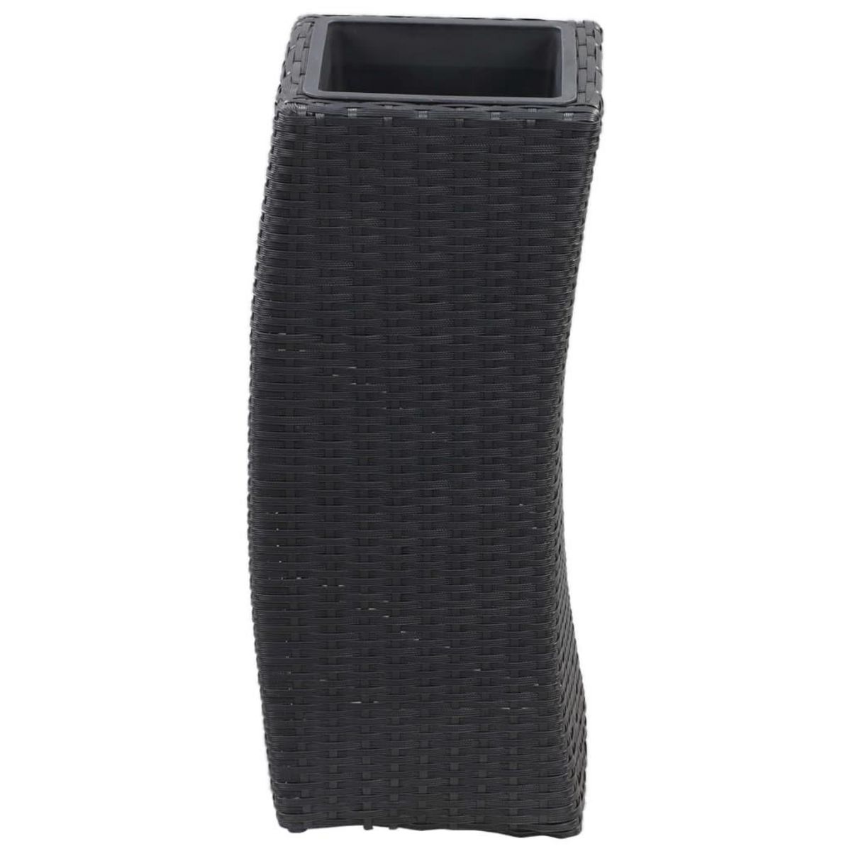 VIDAXL Lits sureleves de jardin 3 pcs Resine tressee Noir