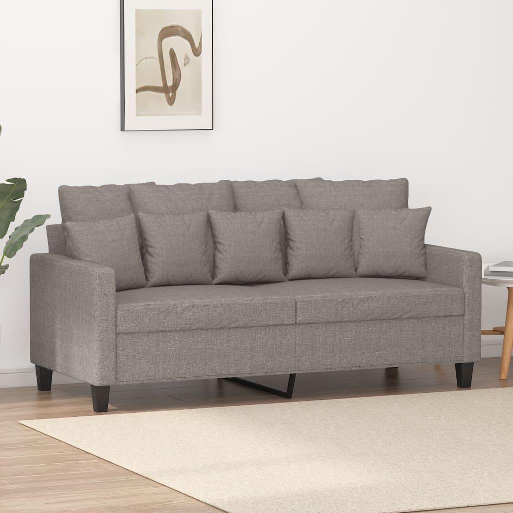 VIDAXL Canape a 2 places Taupe 140 cm Tissu
