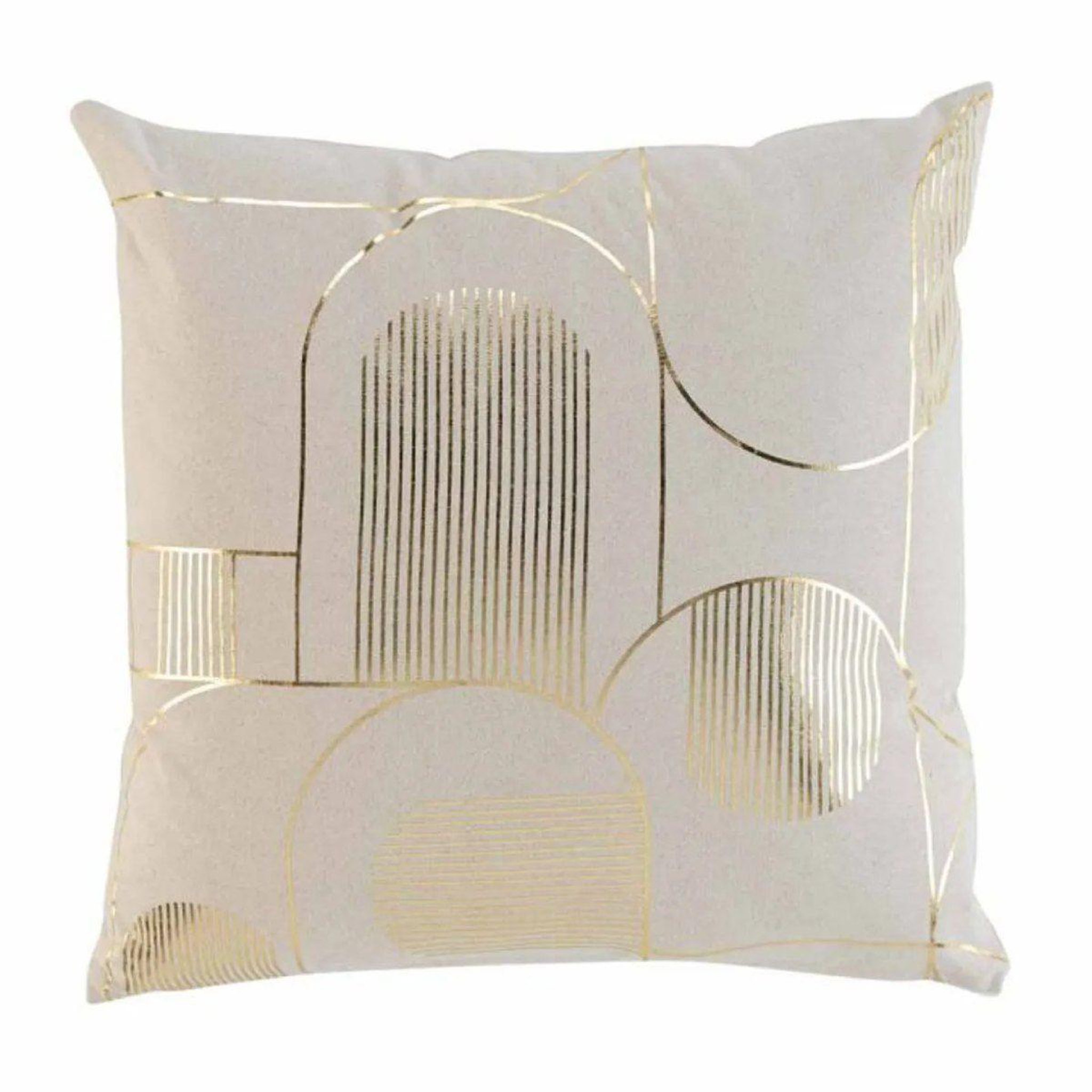 Voir la diapositive 1 : Douceur d'Intérieur Coussin déco imprimé  seventies  45x45cm beige