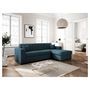 Voir la diapositive 1 : Canapé d'angle droit convertible 4 places avec coffre  de rangement revêtement tissu CARIBEA 