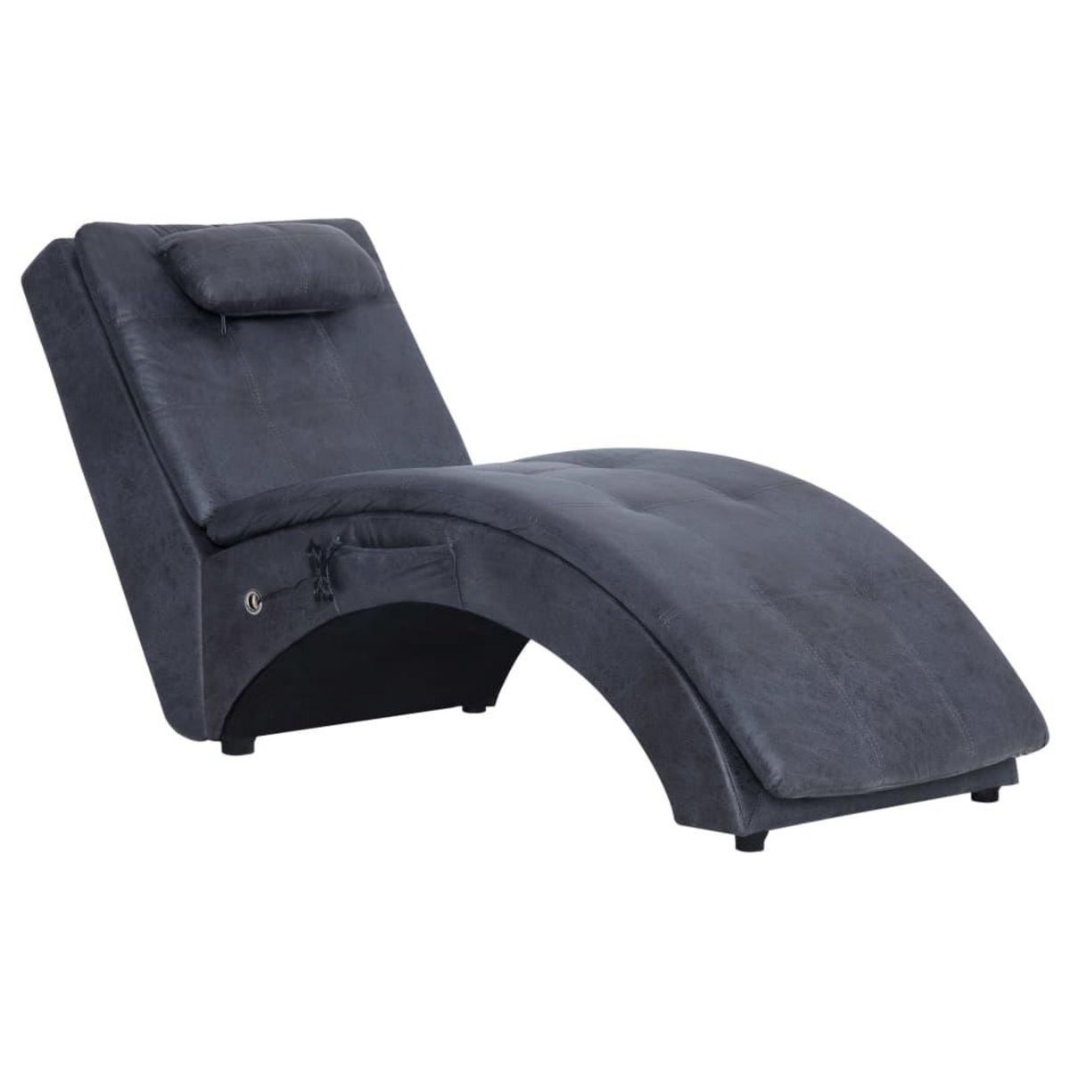 VIDAXL Chaise longue de massage avec oreiller Gris Similicuir daim