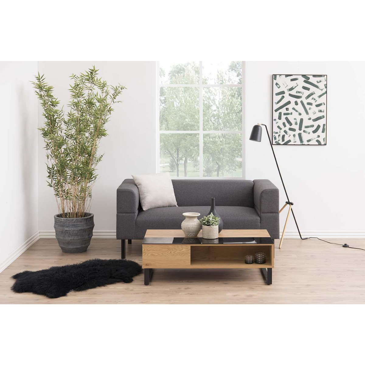 CONCEPT USINE Table basse plateau relevable bois ELA