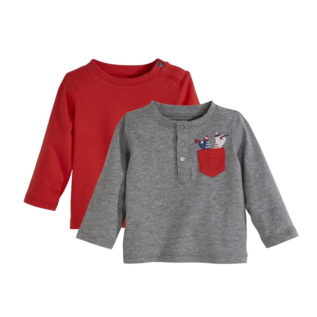 IN EXTENSO Lot de 2 T-shirts manches longues bébé garçon