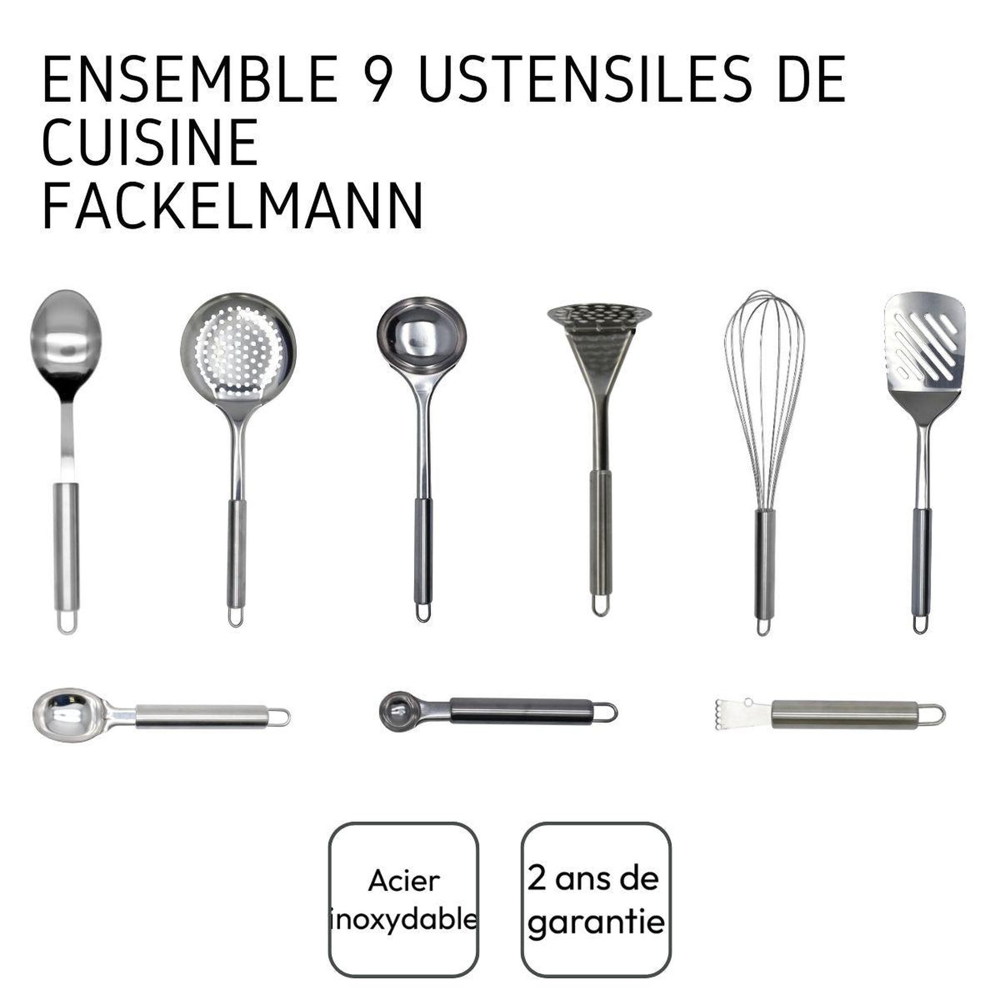 Voir la diapositive 4 : Fackelmann Ensemble ustensiles de cuisine 9 pièces fackelmann elemental