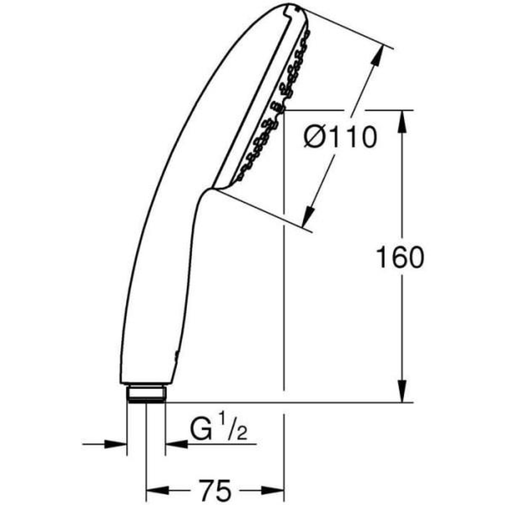 Voir la diapositive 3 : Grohe Pommeau de douche - GROHE Vitalio Start 110 27940001 - 1 jet Pluie - Economie d'eau - Procédé anti-calcaire - Chromé