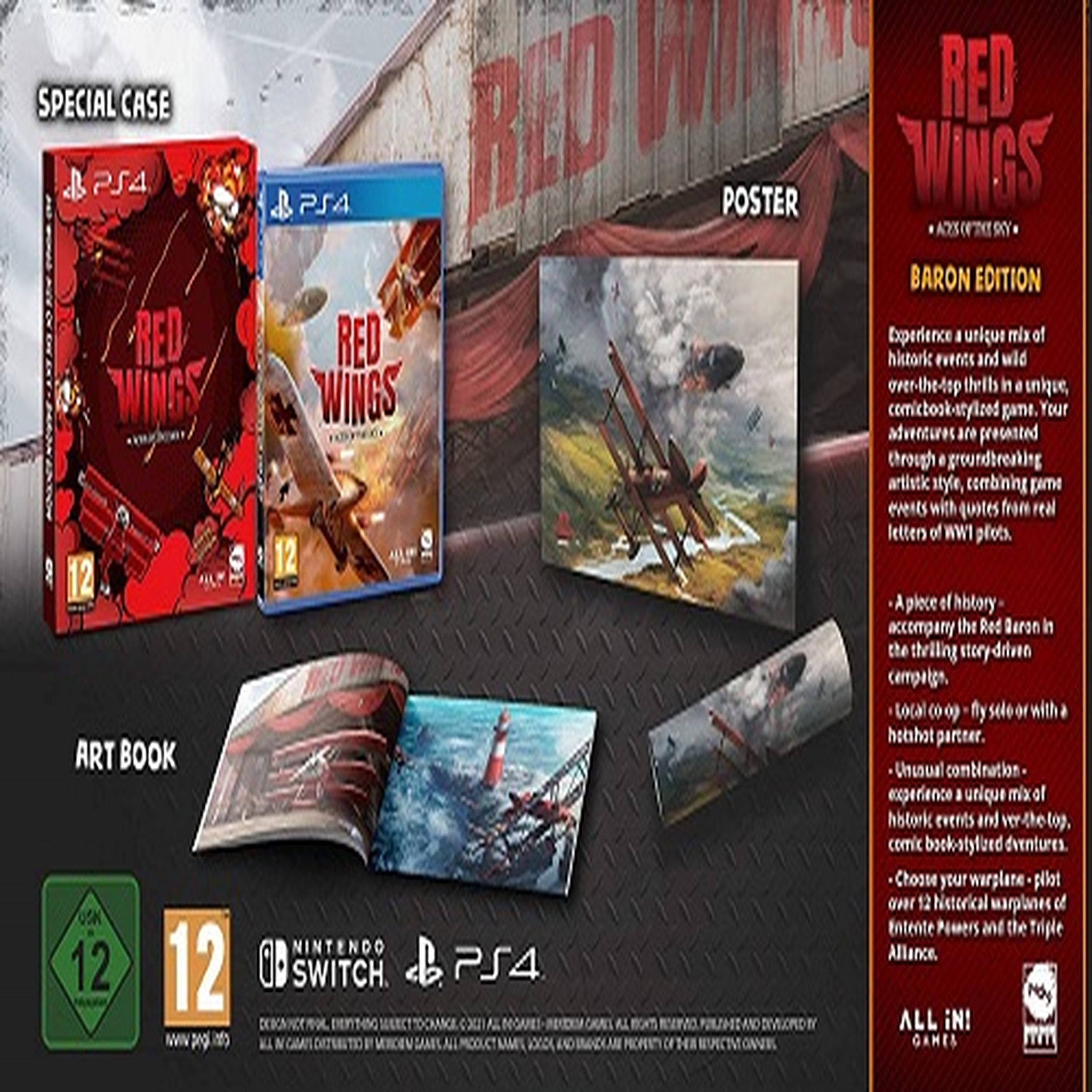 Voir la diapositive 2 : Red wings ! Aces of the sky Baron Edition PS4