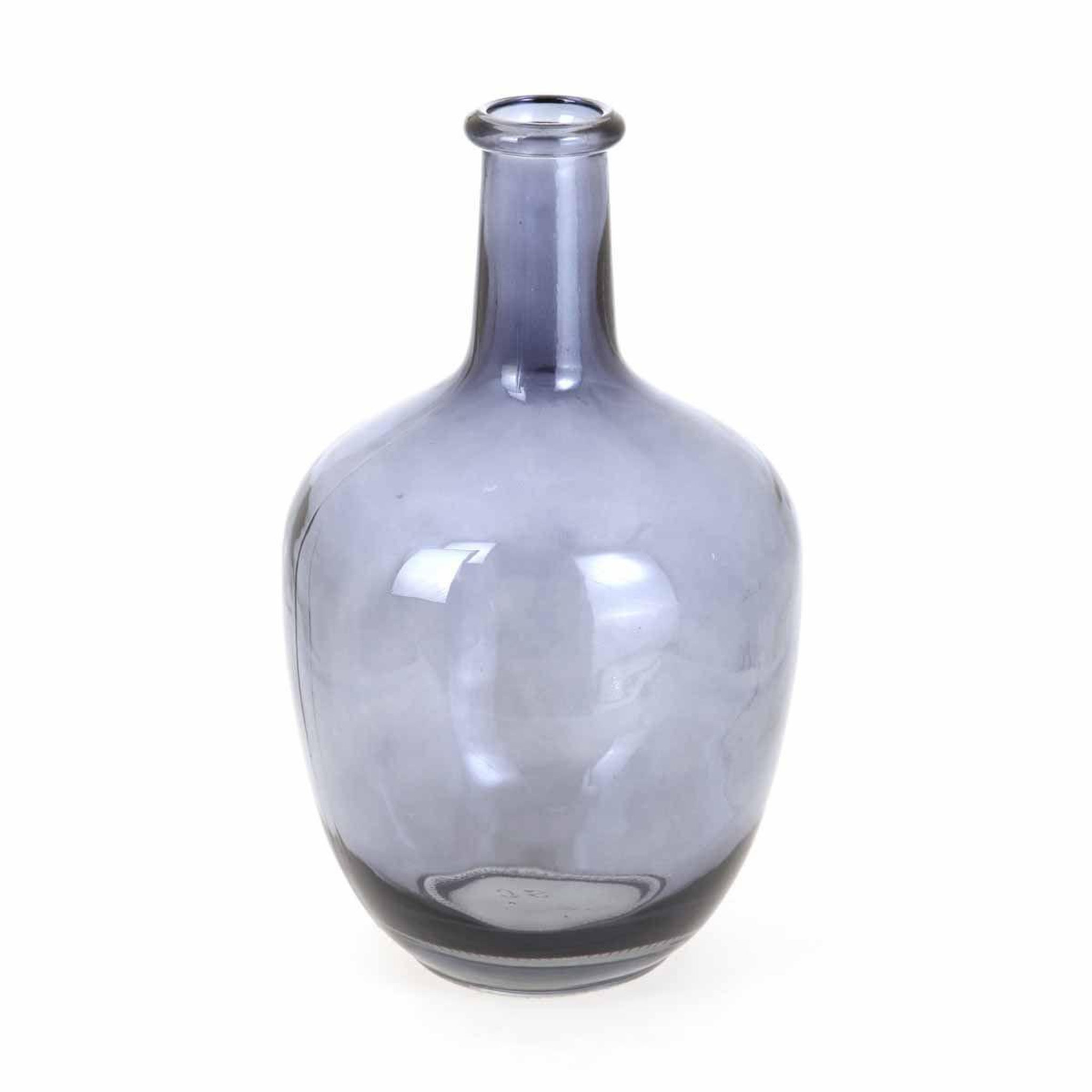 HOMEA Vase déco en verre  jarre  30cm bleu gris