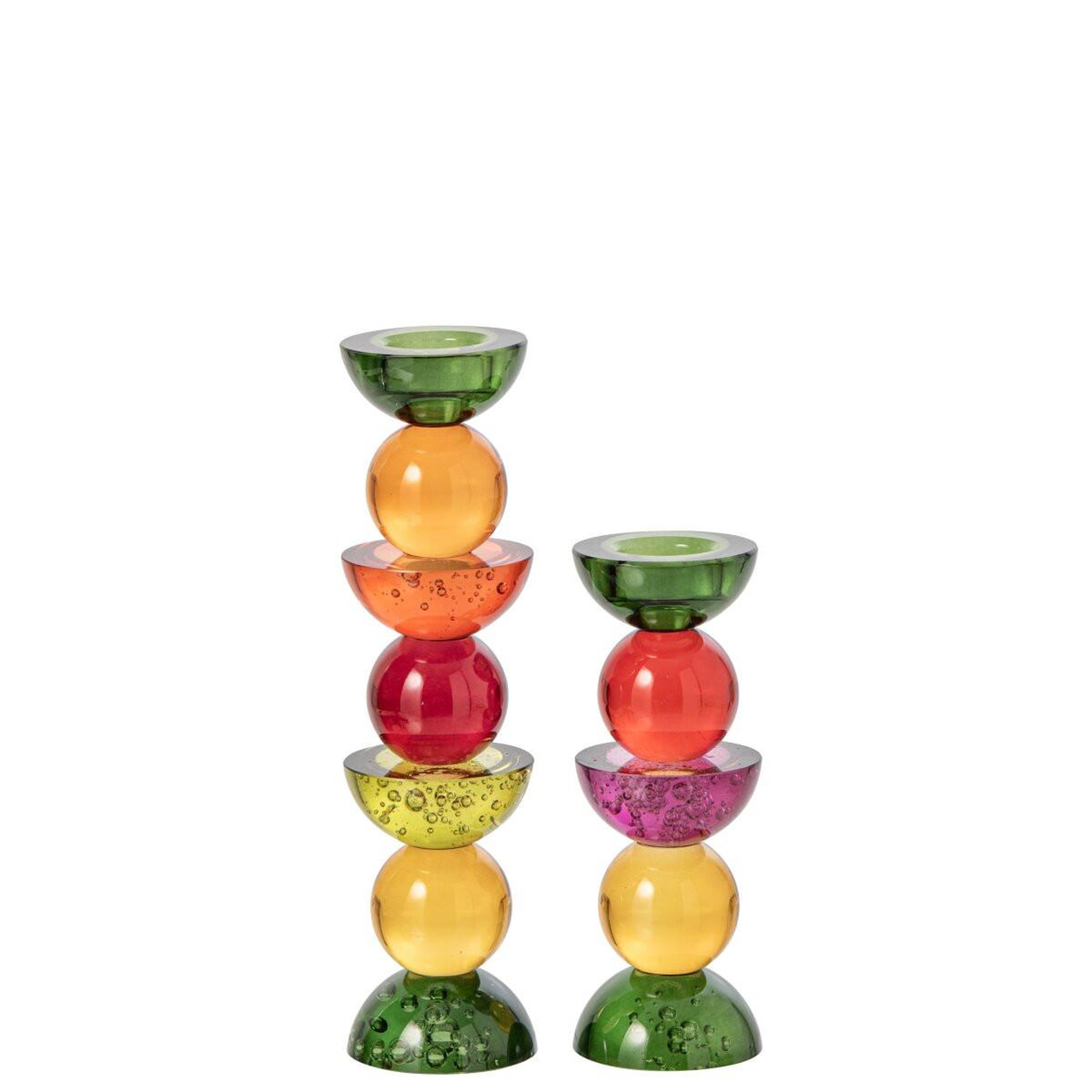 Voir la diapositive 3 : J-LINE Bougeoir Design en Verre  Yannis  30cm Multicolore