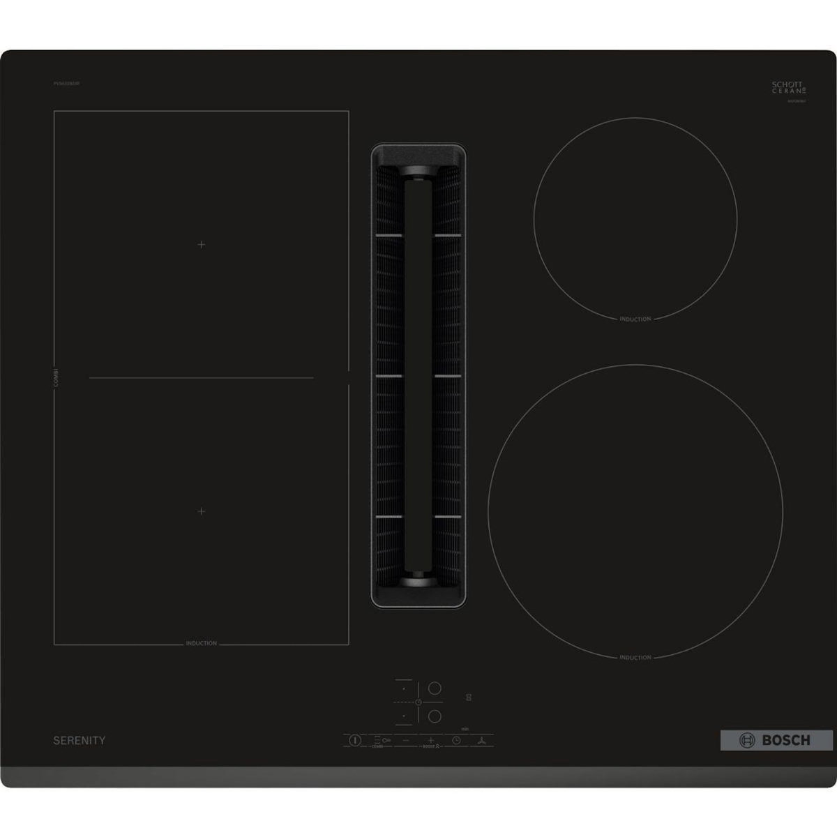 BOSCH Plaque induction aspirante PVS63SB16F, SERINITY, CombiZone