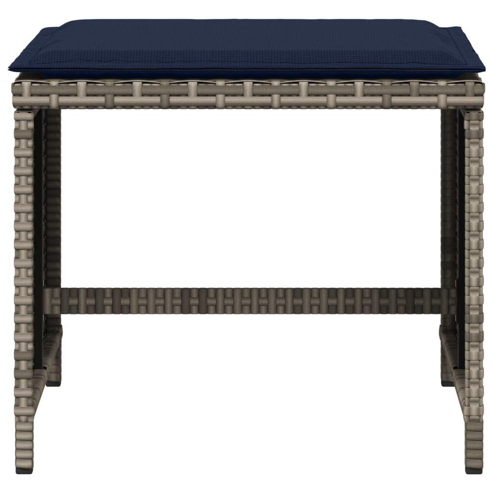 Voir la diapositive 5 : VIDAXL Tabourets de jardin avec coussins lot de 4 gris resine tressee