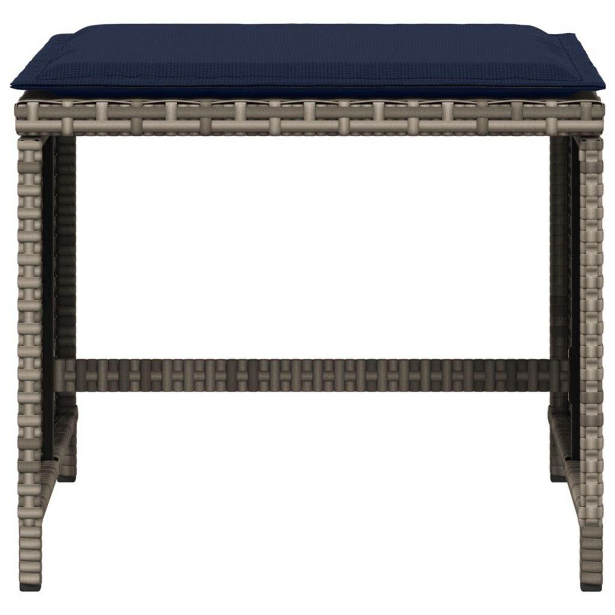 VIDAXL Tabourets de jardin avec coussins lot de 4 gris resine tressee