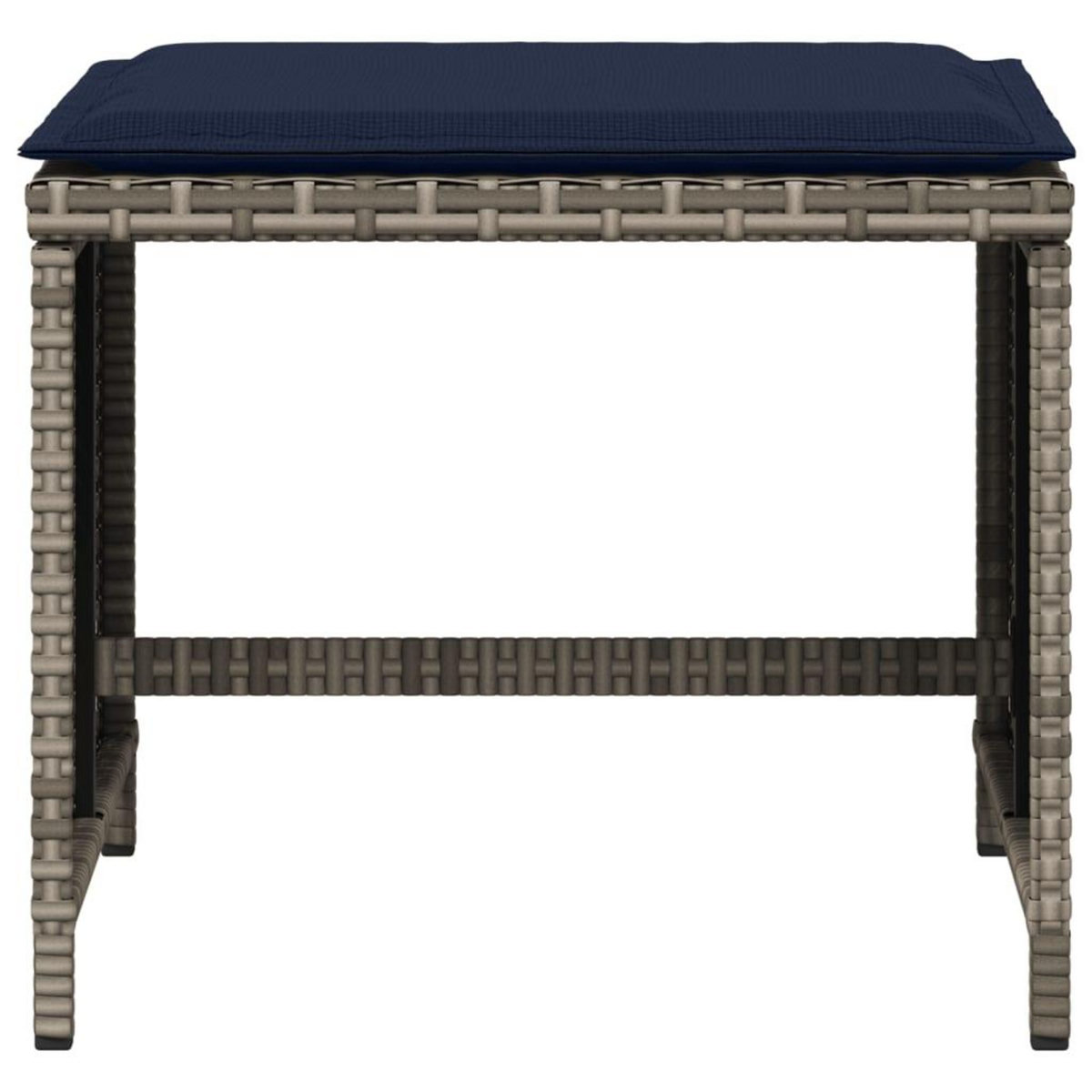 VIDAXL Tabourets de jardin avec coussins lot de 4 gris resine tressee