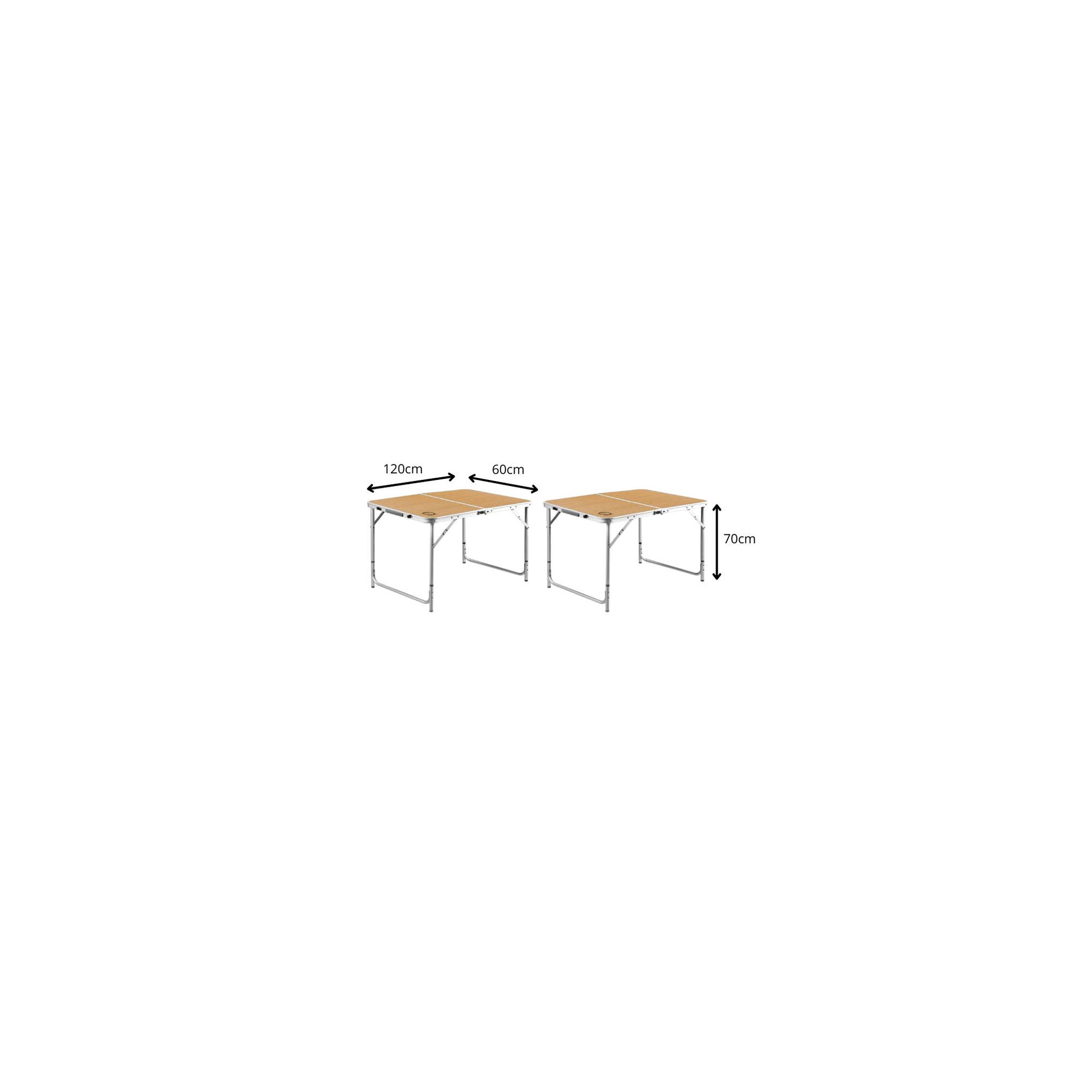 Voir la diapositive 2 : O'Camp Lot de 2 tables de camping pliables 6 places - O'Camp - Forme valise - 120 x 60 x 70 cm