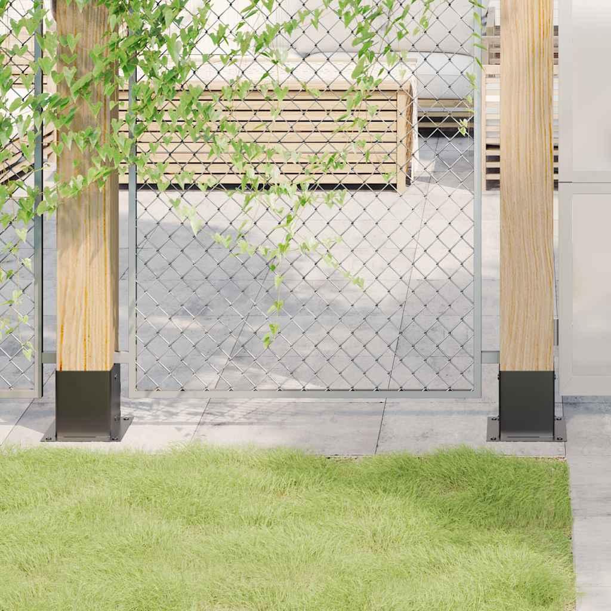 VIDAXL Bases de poteau carrees 4 pcs anthracite 121x121 mm
