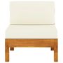 Voir la diapositive 2 : VIDAXL Canape central avec coussins blanc creme Bois d'acacia solide