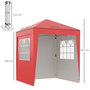 Voir la diapositive 3 : OUTSUNNY Tonnelle de jardin pliante pop-up réglable anti-UV 30+ 4 sacs lestage sac de transport rouge