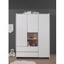 Voir la diapositive 2 : Armoire 3 portes 2 tiroirs L133cm KID