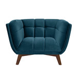 Rendez vous déco Fauteuil en velours bleu foncé-Mona