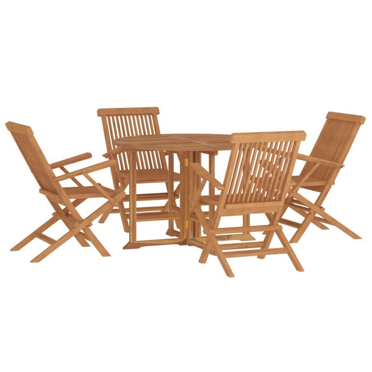VIDAXL Ensemble a dîner d'exterieur pliable 5 pcs Bois solide de teck