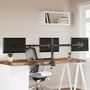 Voir la diapositive 4 : VIDAXL Support de moniteur triple noir acier VESA 75 100 mm