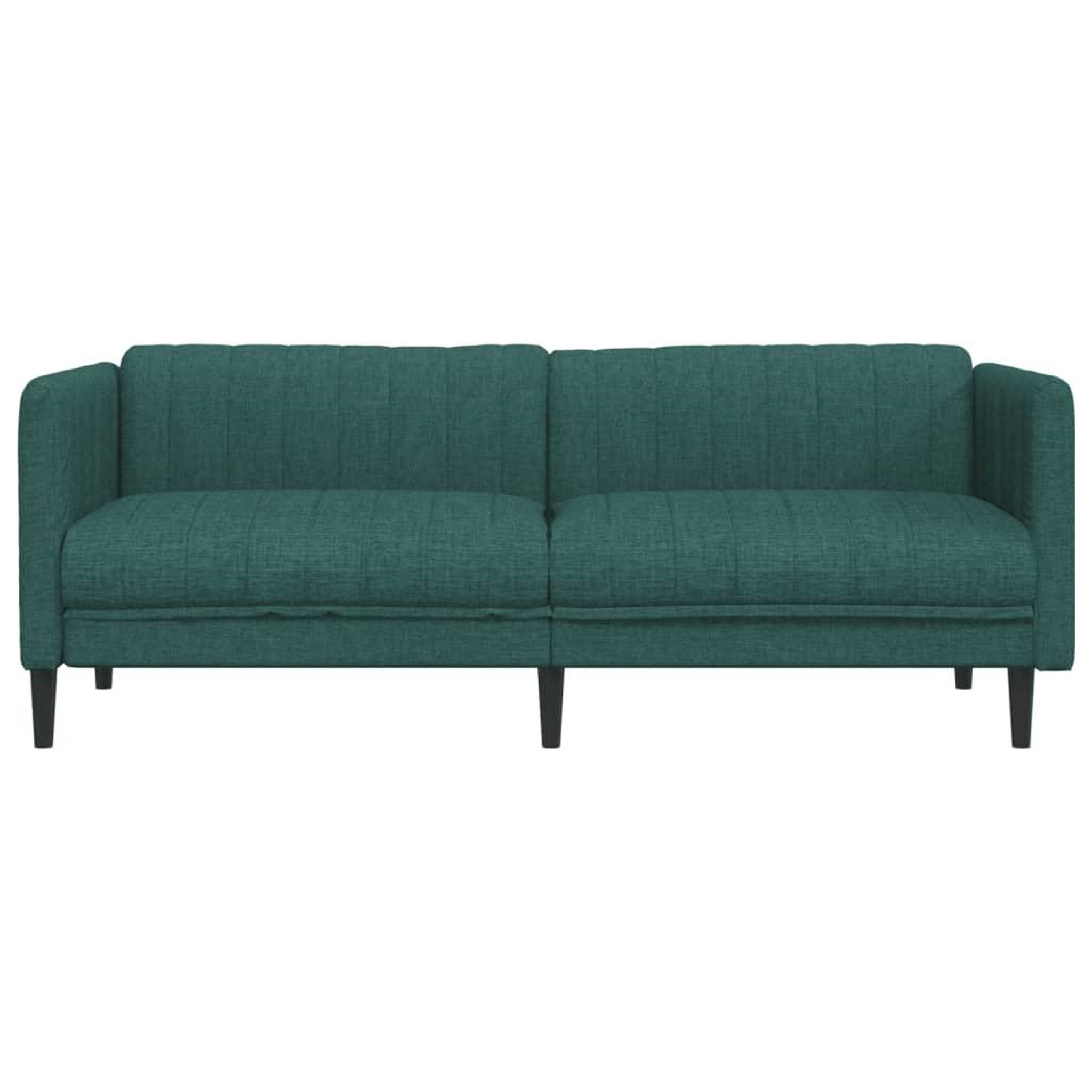 Voir la diapositive 4 : VIDAXL Canape a 3 places vert fonce tissu