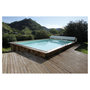 Voir la diapositive 2 : UBBINK Piscine hors sol bois rectangulaire - 350x650x140cm -  Liner Beige- LINEA